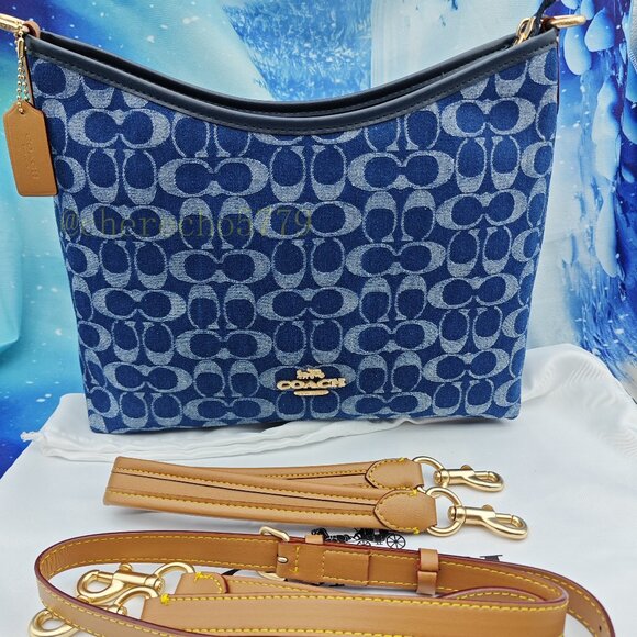 Coach Laurel Shoulder Bag Denim - Picture 1 of 8